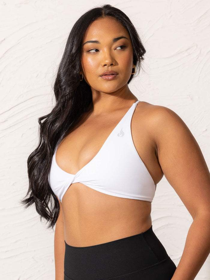 NKD Twist Sports Bra - White Clothing Ryderwear