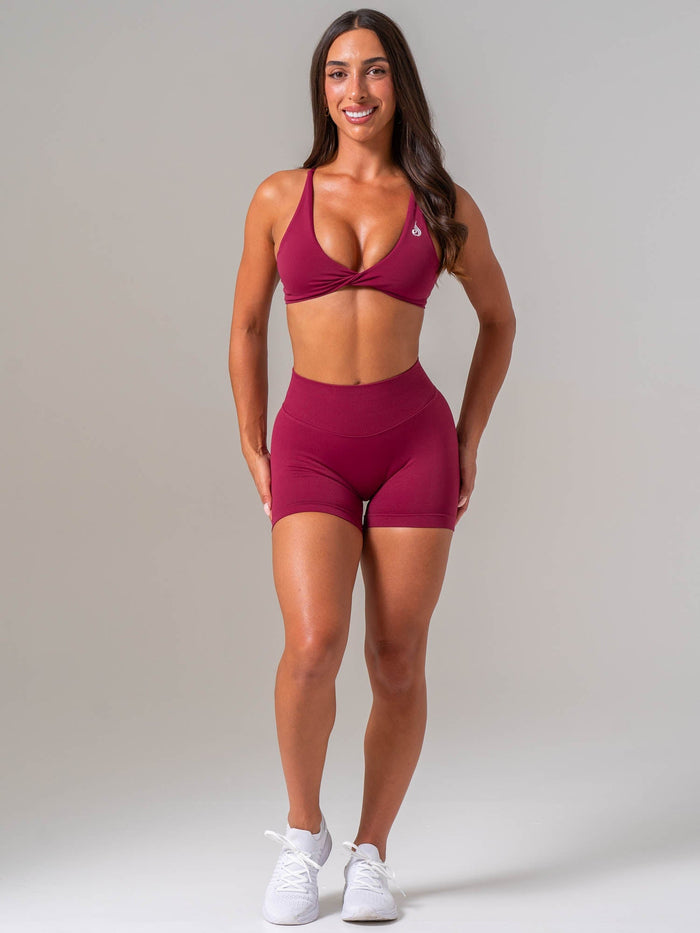 NKD Twist Sports Bra - Wine Clothing Ryderwear