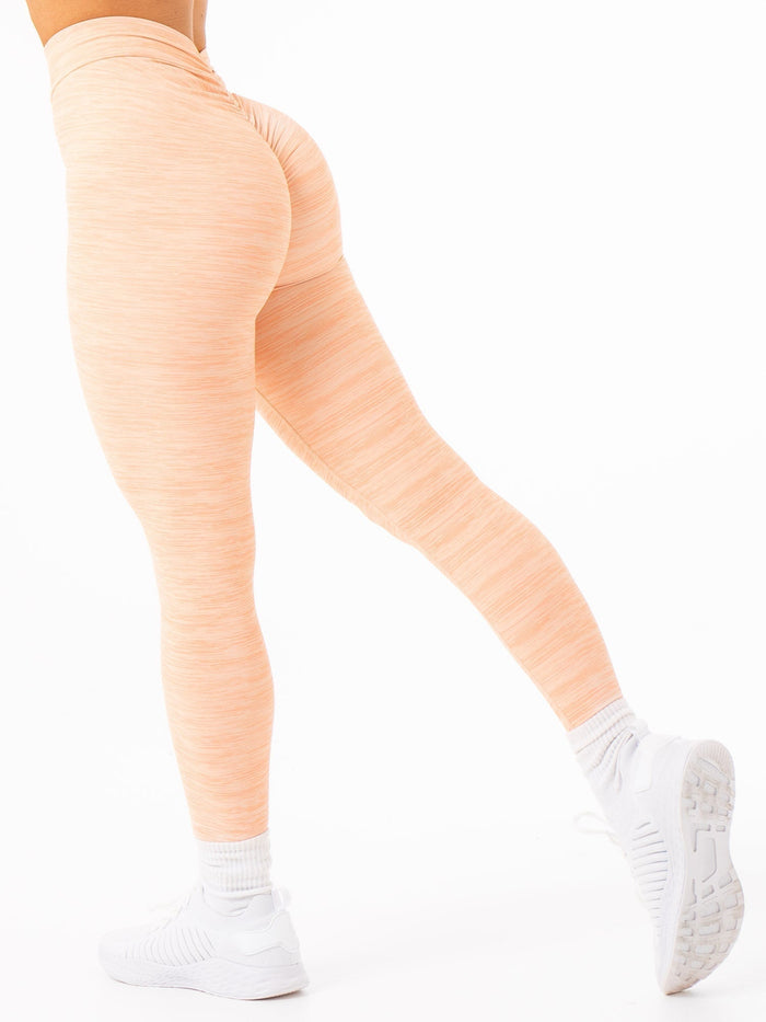 NKD V Scrunch Leggings - Blush Marl Clothing Ryderwear