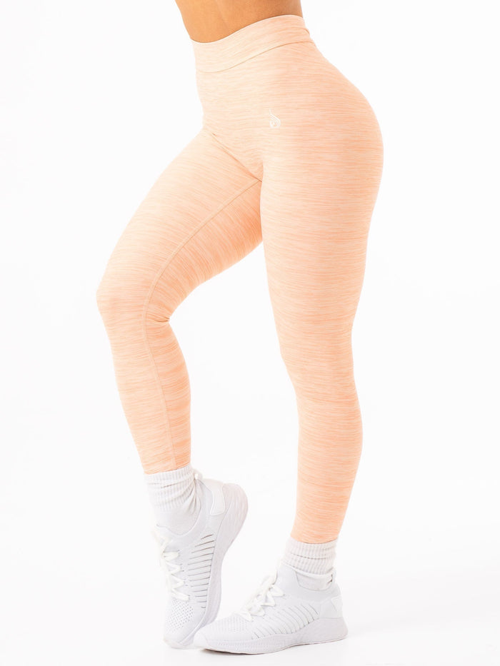 NKD V Scrunch Leggings - Blush Marl Clothing Ryderwear
