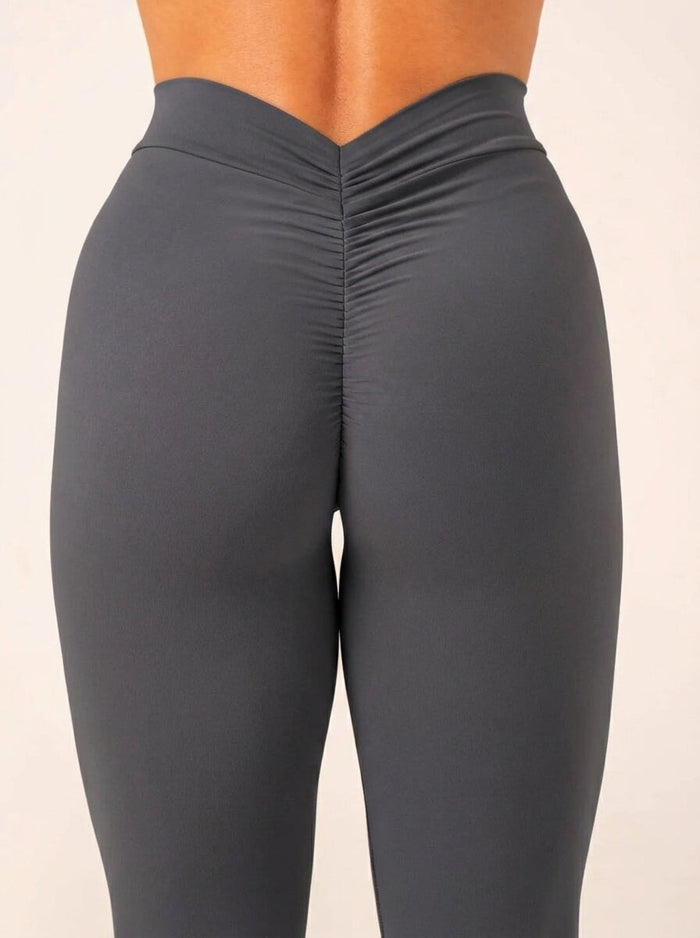 NKD V Scrunch Leggings - Charcoal Clothing Ryderwear