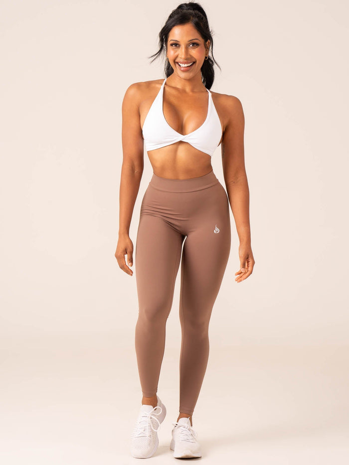 NKD V Scrunch Leggings - Mocha Clothing Ryderwear