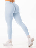 NKD V Scrunch Leggings - Sky Blue Clothing Ryderwear