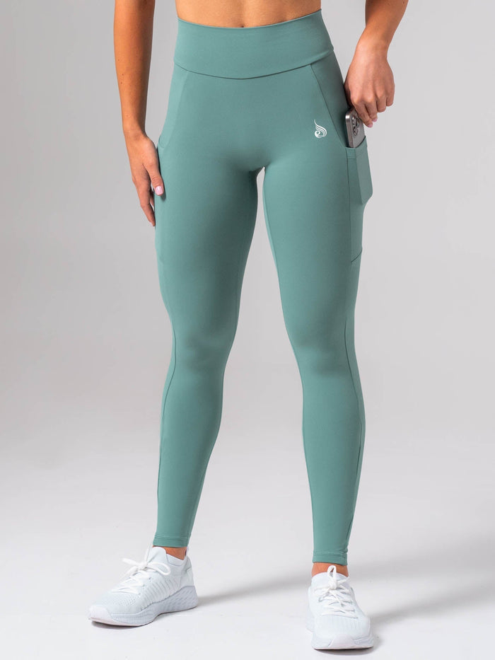 NKD V Scrunch Pocket Leggings - Aquamarine Clothing Ryderwear