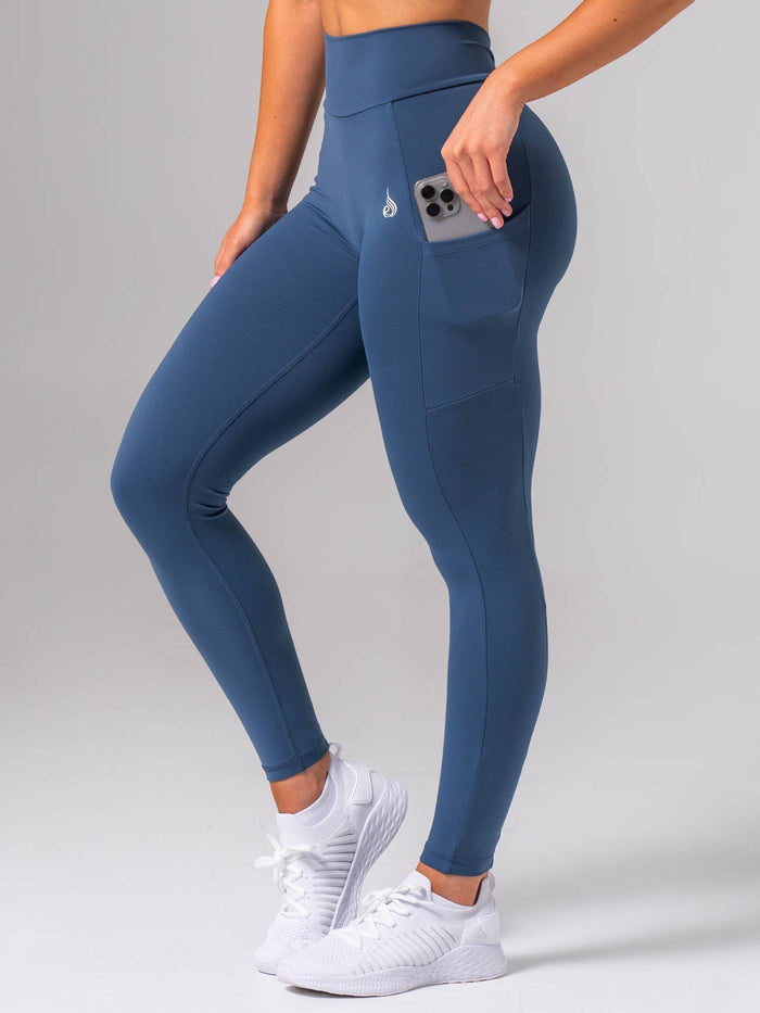 NKD V Scrunch Pocket Leggings - Deep Sea Clothing Ryderwear