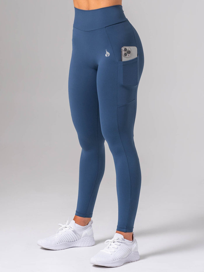 NKD V Scrunch Pocket Leggings - Deep Sea Clothing Ryderwear