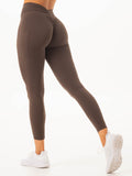 NKD V Scrunch Pocket Leggings - Espresso Clothing Ryderwear