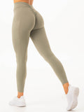 NKD V Scrunch Pocket Leggings - Khaki Clothing Ryderwear