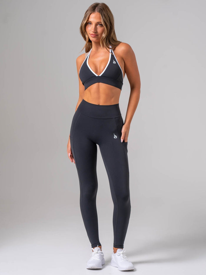 NKD V Scrunch Pocket Leggings - Midnight Black Clothing Ryderwear