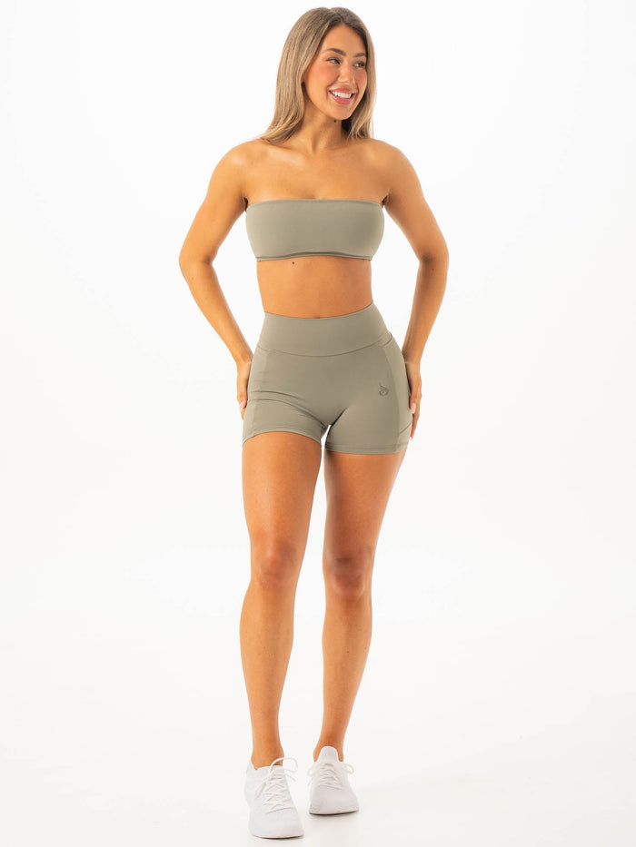 NKD V Scrunch Pocket Shorts - Khaki Clothing Ryderwear