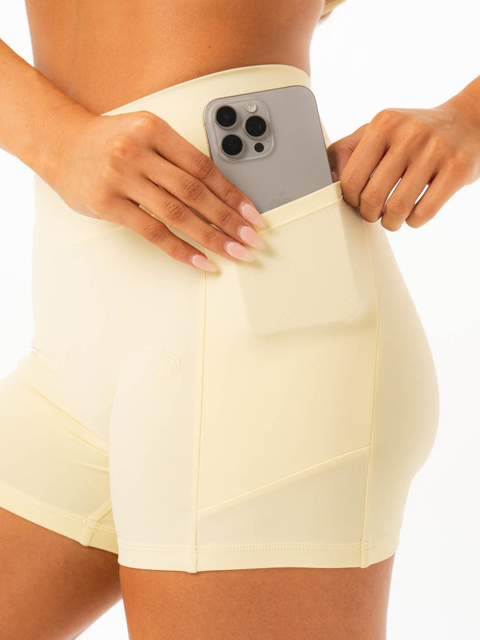 NKD V Scrunch Pocket Shorts - Limoncello Clothing Ryderwear