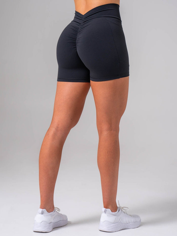NKD V Scrunch Pocket Shorts - Midnight Black Clothing Ryderwear