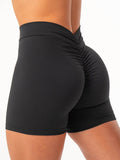 NKD V Scrunch Shorts - Black Clothing Ryderwear