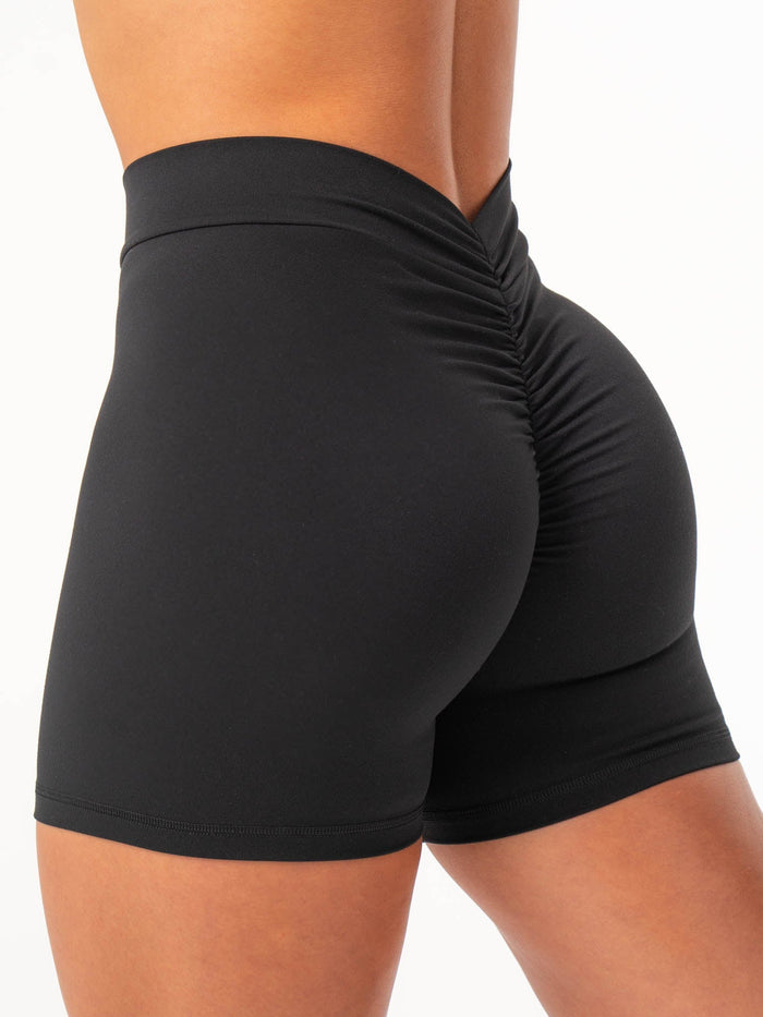 NKD V Scrunch Shorts - Black Clothing Ryderwear