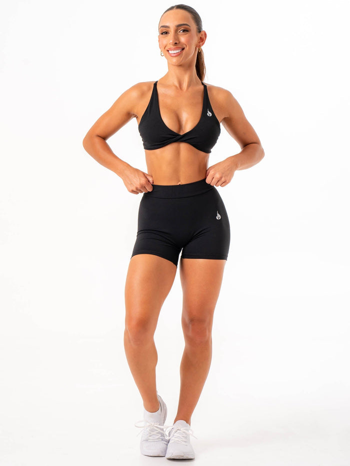 NKD V Scrunch Shorts - Black Clothing Ryderwear
