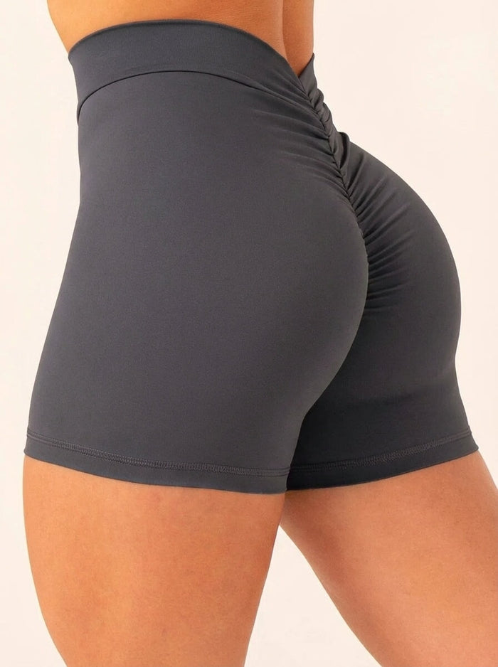 NKD V Scrunch Shorts - Charcoal Clothing Ryderwear