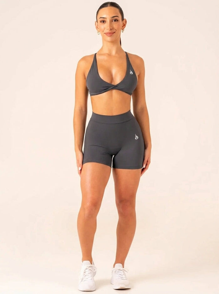 NKD V Scrunch Shorts - Charcoal Clothing Ryderwear