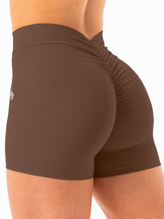 NKD V Scrunch Shorts - Espresso Clothing Ryderwear
