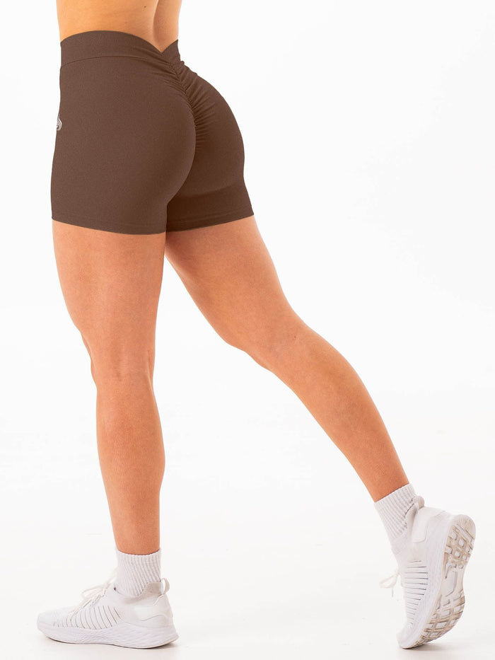 NKD V Scrunch Shorts - Espresso Clothing Ryderwear