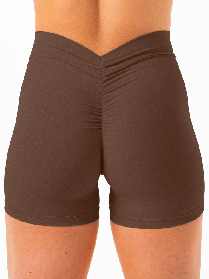 NKD V Scrunch Shorts - Espresso Clothing Ryderwear