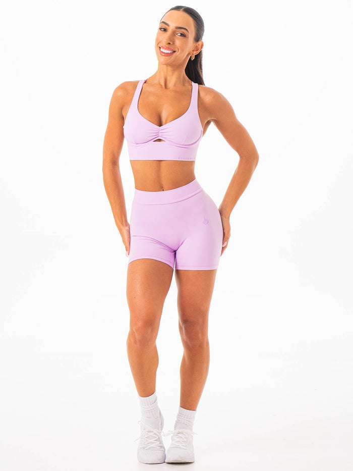 NKD V Scrunch Shorts - Lilac Clothing Ryderwear