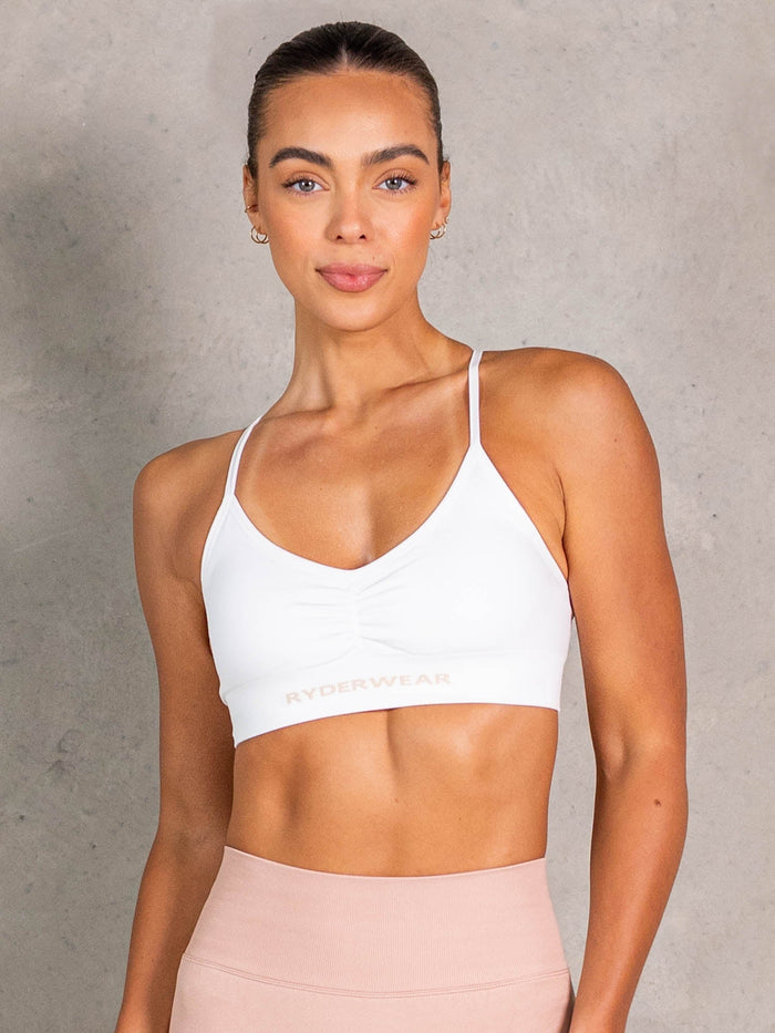 NRG Seamless Sports Bra - White Clothing Ryderwear