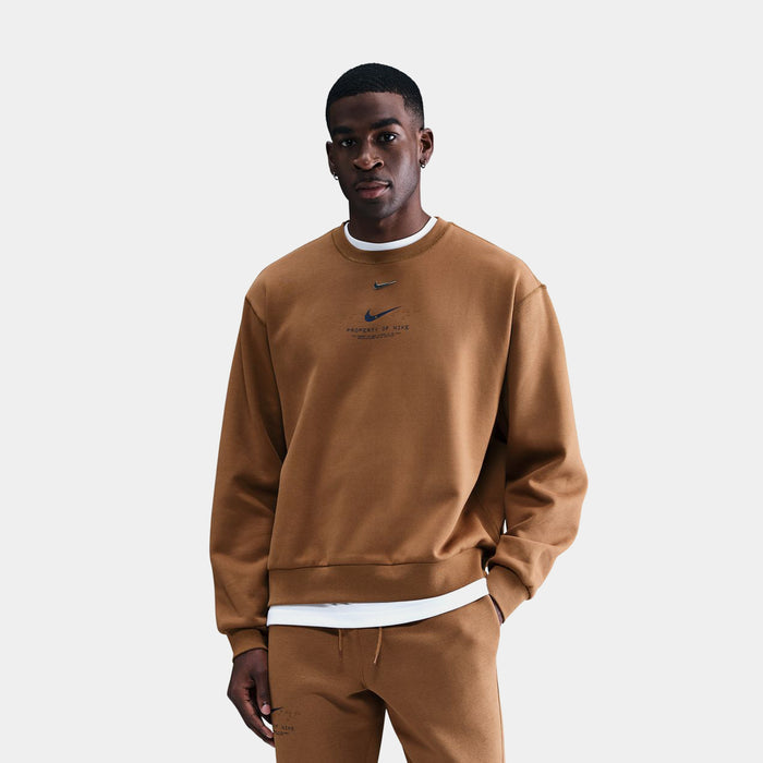 NSW Club Fleece Crew Neck Mens Sweatshirt (Brown)