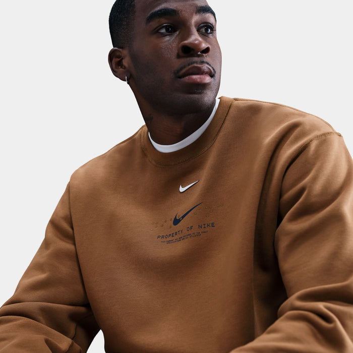 NSW Club Fleece Crew Neck Mens Sweatshirt (Brown)