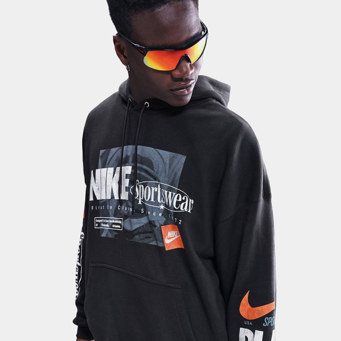 NSW Club Oversized French Terry Pullover Mens Hoodie (Off Noir)