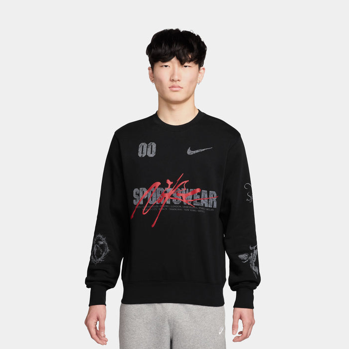NSW Crew Club Pullover Mens Long Sleeve Shirt (Black)