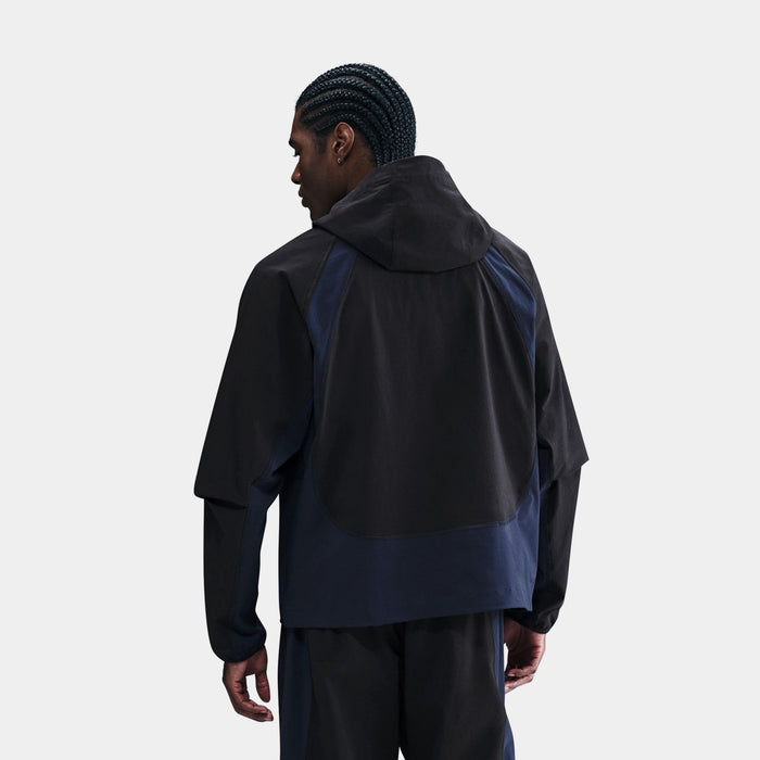 NSW Tech Dri Fit Woven Color Block Windrunner Mens Jacket (Cave Stone/Cool Grey/Black)