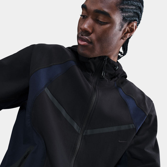 NSW Tech Dri Fit Woven Color Block Windrunner Mens Jacket (Cave Stone/Cool Grey/Black)