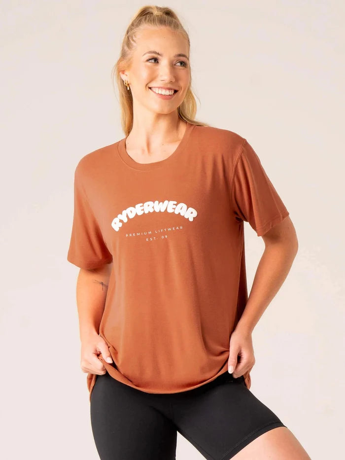 Off Side Longline T-Shirt - Mocha Clothing Ryderwear