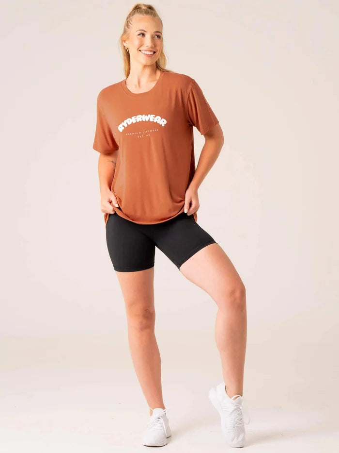 Off Side Longline T-Shirt - Mocha Clothing Ryderwear