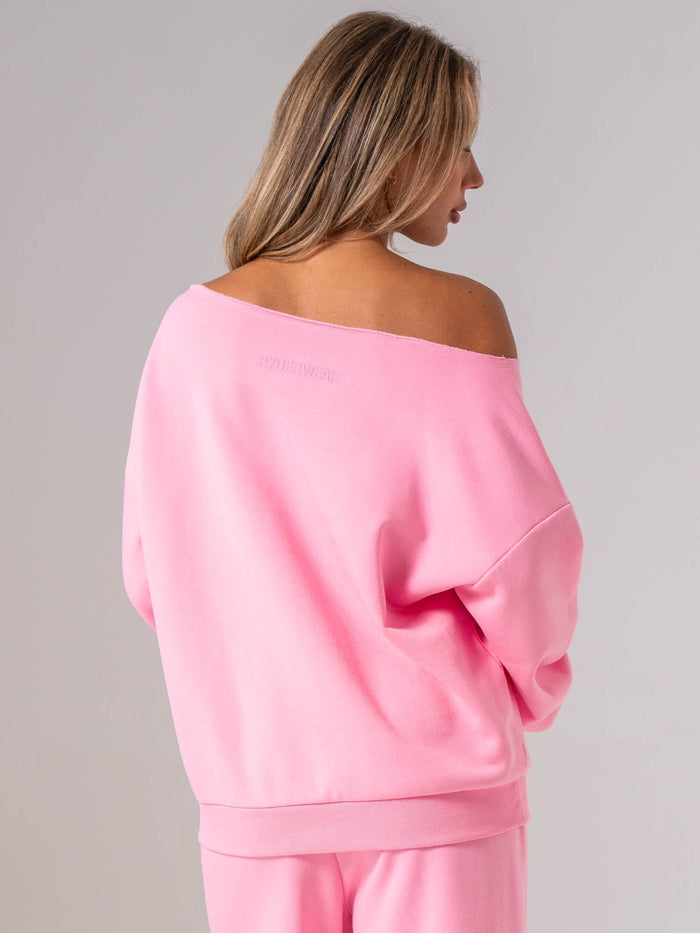 Off The Shoulder Sweater - Bubblegum Clothing Ryderwear