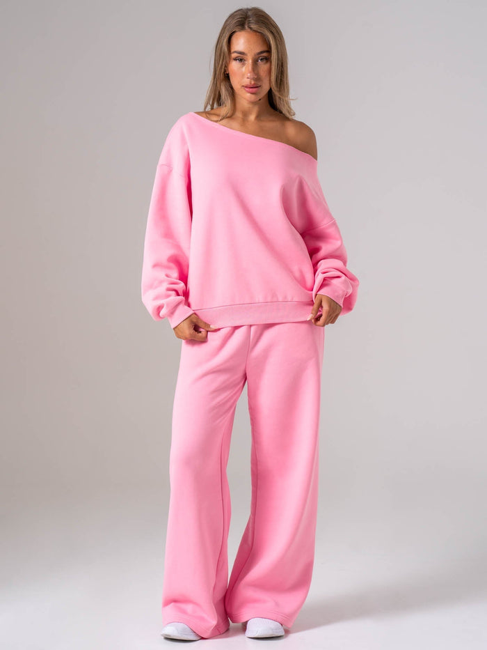 Off The Shoulder Sweater - Bubblegum Clothing Ryderwear