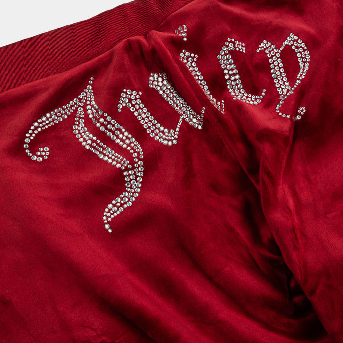 OG Big Bling Velour Track Womens Pants (Red Dahlia)