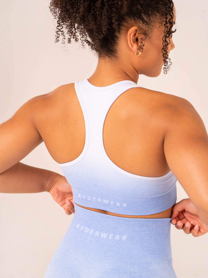 Ombre Seamless Sports Bra - Cornflower Blue Ombre Clothing Ryderwear