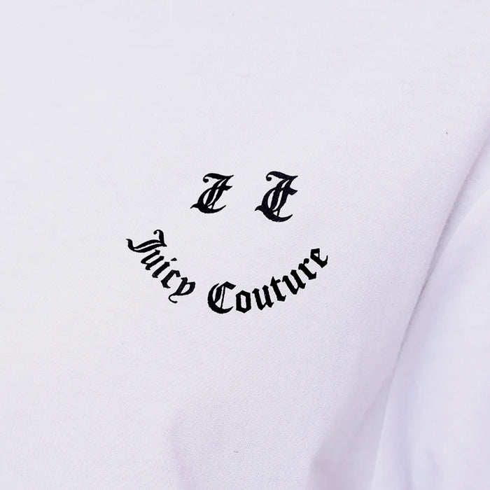 Oversized Have A Juicy Day Graphic Womens Short Sleeve Shirt (White/Black)