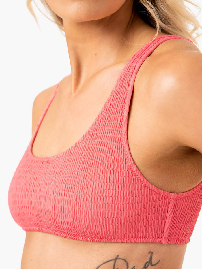 Paradise Scoop Bikini Top - Coral Clothing Ryderwear