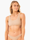 Paradise Scoop Bikini Top - Sand Clothing Ryderwear
