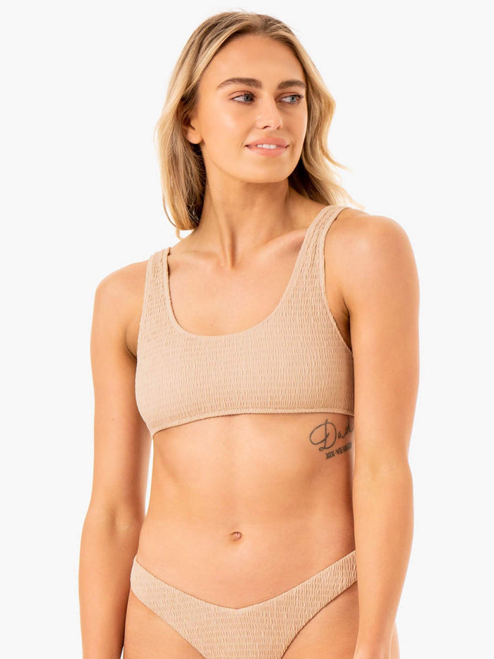 Paradise Scoop Bikini Top - Sand Clothing Ryderwear