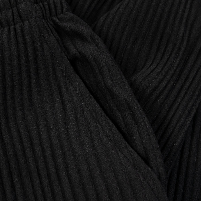 Pleated Joggers Womens Pants (Black)