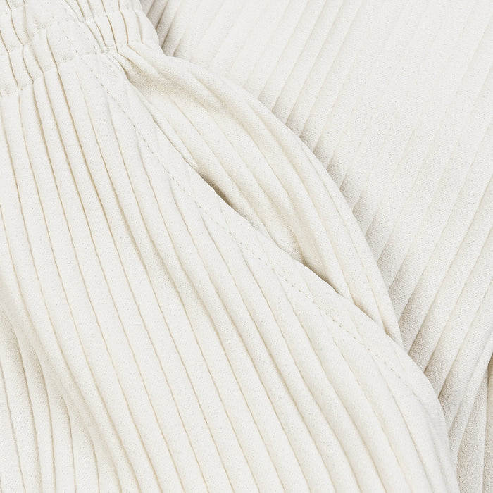 Pleated Joggers Womens Pants (Cream)