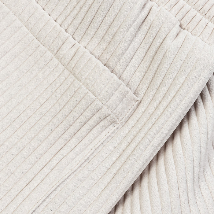 Pleated Woven Mens Shorts (Cream)