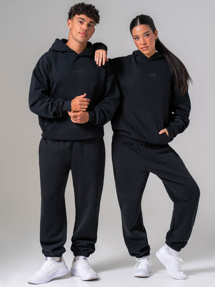 Plush Hoodie - Black Clothing Ryderwear