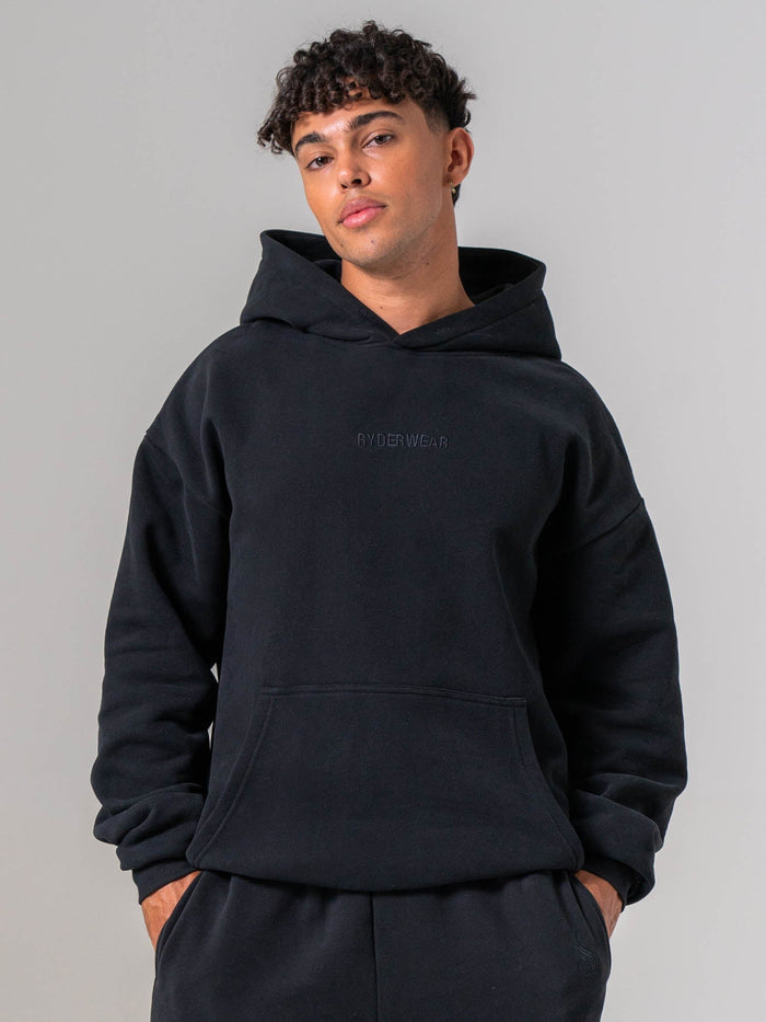 Plush Hoodie - Black Clothing Ryderwear