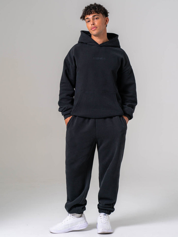 Plush Hoodie - Black Clothing Ryderwear