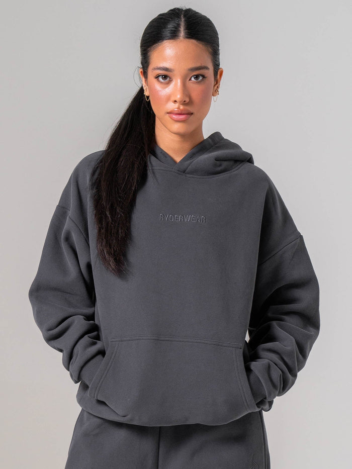 Plush Hoodie - Charcoal Clothing Ryderwear