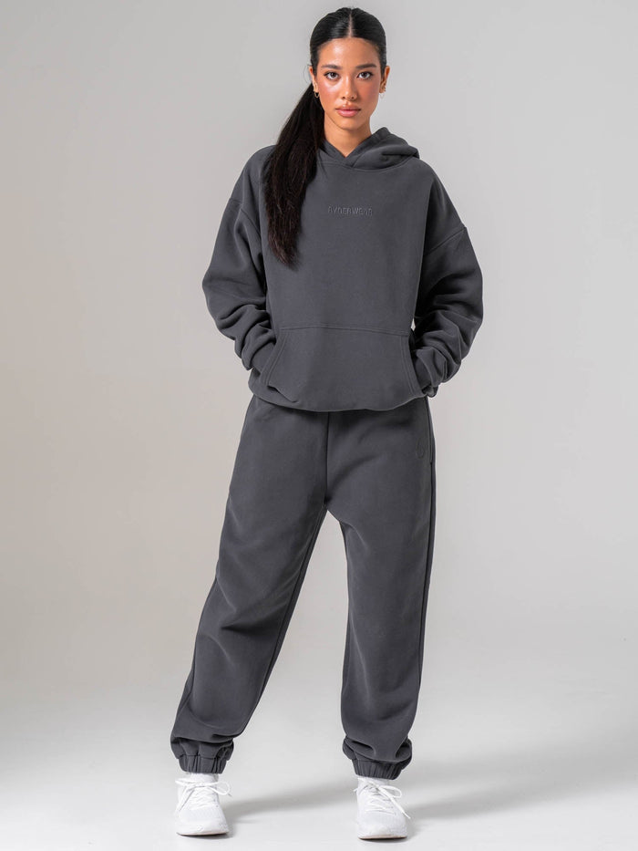 Plush Hoodie - Charcoal Clothing Ryderwear